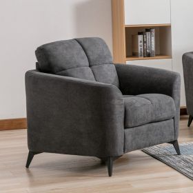 Callie 39" Gray Woven Fabric Chair