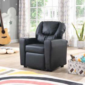 Kids Recliner Chair Black PVC