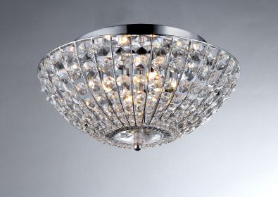 Hermes Crystal Chrome 4-light Ceiling Lamp