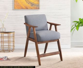 Contemporary Design 1pc Counter Height Chair Stylish Durable Wooden Gray Fabric Upholstery Cushioned Seat Backrest Home Furniture