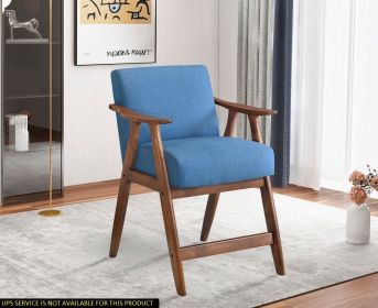 Contemporary Design 1pc Counter Height Chair Stylish Durable Wooden Blue Fabric Upholstery Cushioned Seat Backrest Home Furniture