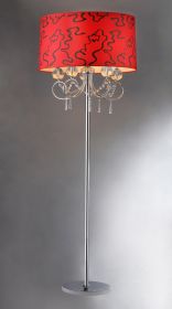 Leonina Chrome Fire Fabric Floor Lamp