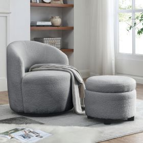 [Video] Welike Swivel barrel chair, living room swivel chair with round storage chair, 360 Â° swivel club chair, nursery, bedroom, office