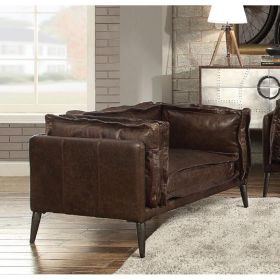 ACME Porchester Chair in Distress Chocolate Top Grain Leather 52482