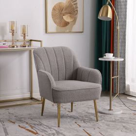 Modern Mid Century Chair Tufted Sherpa Armchair for Living Room Bedroom Office Easy Assemble