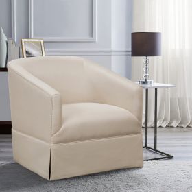 Earl Linen Skirted Swivel Chair