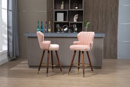 COOLMORE Swivel Bar Stools with Backrest Footrest , with a fixed height of 360 degrees