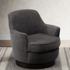 Richfield Charcoal Wood Base Swivel Chair