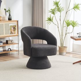 Swivel Accent Chair Armchair, Round Barrel Chair in Fabric for Living Room Bedroom,Grey Teddy