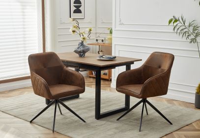 Modern chair(set of 2 ) with iron tube legs, soft cushions and comfortable backrest, suitable for dining room, living room, cafe