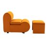 House hold Accent Chair with Ottoman, Cushioned deep seat no armrest accent single lazy chair for Living Room