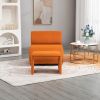 House hold Accent Chair with Ottoman, Cushioned deep seat no armrest accent single lazy chair for Living Room