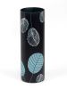 Painted Art Glass Cylinder Vase | Interior Design Home Decor | Table vase 12 in