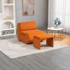 House hold Accent Chair with Ottoman, Cushioned deep seat no armrest accent single lazy chair for Living Room