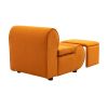 House hold Accent Chair with Ottoman, Cushioned deep seat no armrest accent single lazy chair for Living Room