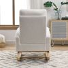 s[Video] Welike 27.6"W Modern Accent High Backrest Living Room Lounge Arm Rocking Chair, Two Side Pocket ,Teddy White (Ivory)