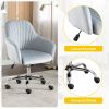 Accent chair Modern home office leisure chair with adjustable velvet height and adjustable casters (DARKGREY)