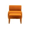 House hold Accent Chair with Ottoman, Cushioned deep seat no armrest accent single lazy chair for Living Room