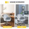 Accent chair Modern home office leisure chair with adjustable velvet height and adjustable casters (DARKGREY)