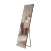 Brown Solid Wood Frame Full-length Mirror, Dressing Mirror, Bedroom Home Porch, Decorative Mirror, Clothing Store, Floor Mounted Large Mirror, Wall Mo