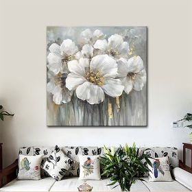 Hand Painted Oil Paintings Hand Painted Square Floral / Botanical Pop Art Living Room Hallway Bedroom Luxurious Decorative Painting (style: 1, size: 70x70cm)