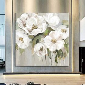 Hand Painted Oil Paintings Hand Painted Wall Art Flower Modern Abstract Living Room Hallway Bedroom Luxurious Decorative Painting (style: 1, size: 120x120cm)