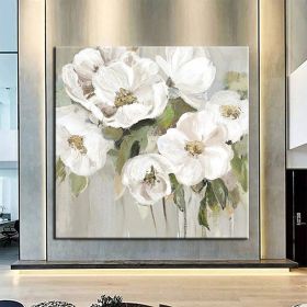 Hand Painted Oil Paintings Hand Painted Wall Art Flower Modern Abstract Living Room Hallway Bedroom Luxurious Decorative Painting (style: 1, size: 150x150cm)