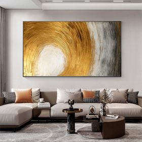 Hand Painted Oil Painting Abstract Gold Texture Oil Painting on Canvas Original Minimalist Art Golden Decor Custom Painting Living Room Home Decor (style: 1, size: 70x140cm)