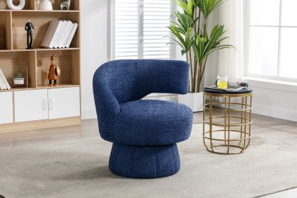 360 Degree Swivel Cuddle Barrel Accent Chairs, Round Armchairs with Wide Upholstered, Fluffy Fabric Chair for Living Room, Bedroom, Office (Color: as Pic)