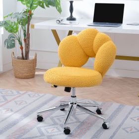 360°Swivel Height Adjustable,Swivel Chair,Teddy fabric,home office chair (Color: as Pic)