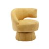 360 Degree Swivel Cuddle Barrel Accent Chairs, Round Armchairs with Wide Upholstered, Fluffy Fabric Chair for Living Room, Bedroom, Office, Waiting Ro