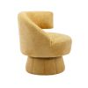 360 Degree Swivel Cuddle Barrel Accent Chairs, Round Armchairs with Wide Upholstered, Fluffy Fabric Chair for Living Room, Bedroom, Office, Waiting Ro